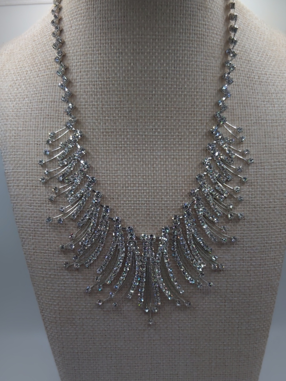Christina's Collection Clear Rhinestone Statement Necklace